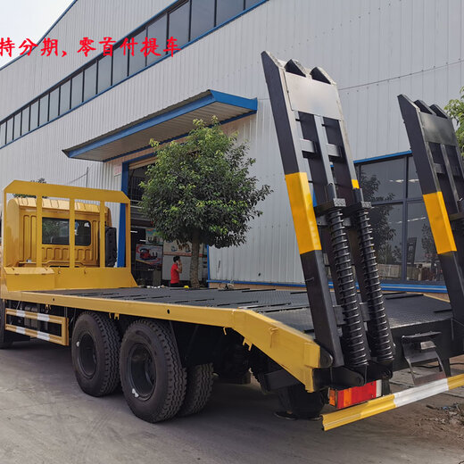 南骏平板运输车16吨平板背车大型挖掘机拖车的价格多少